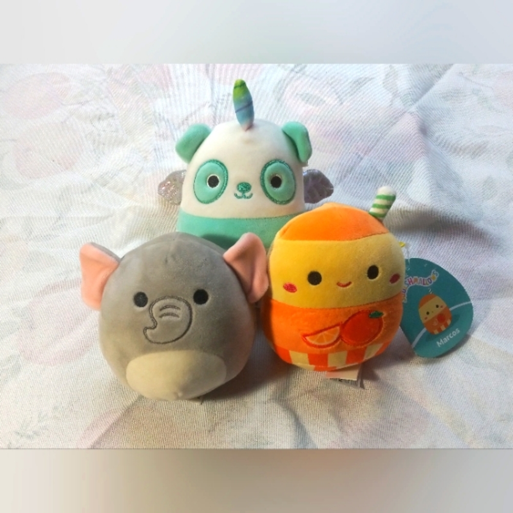 Squishmallows Lot Of 3; Marcos NWT 6", Felicia 6", Mila 6" KellyToy
